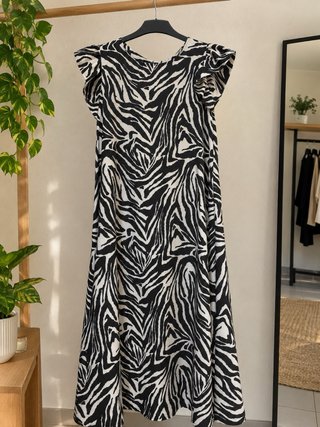 Vestido largo estampado cebra