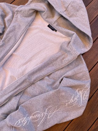 Sudadera con cremallera gris de alta calidad