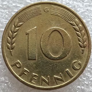 Moneda 10 Pfennig 1950 G Alemania