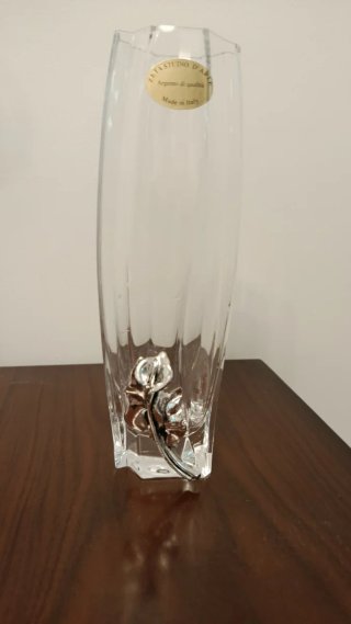 Jarrón Zeta Studio D'Ar Flor Baño Plata