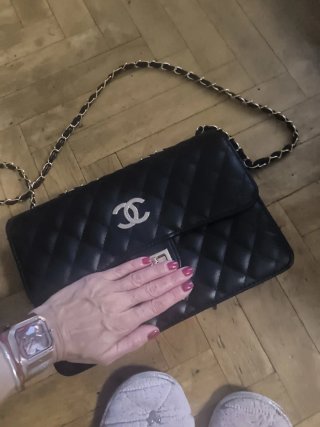 Bolso de vestir acolchado negro