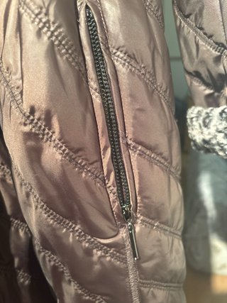 Abrigo guateado marrón reversible en piel leopardo