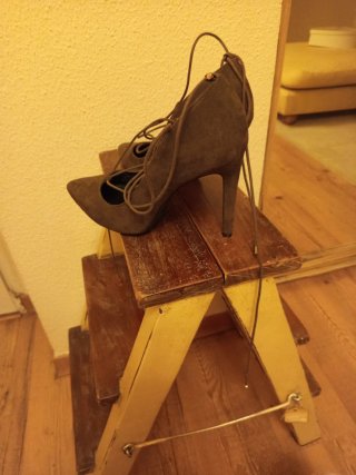 Zapatos de Tacón Verde Caqui