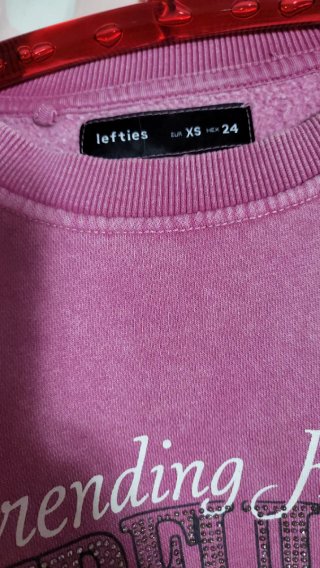 Sudadera Rosa Lefties con Estampado