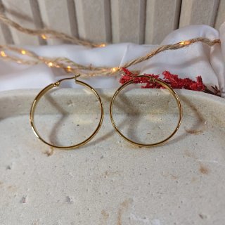 Aros Grandes Chapado Oro 18k Vintage 4cm