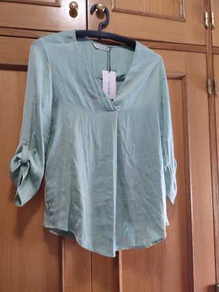 Blusa Stradivarius Turquesa Talla M