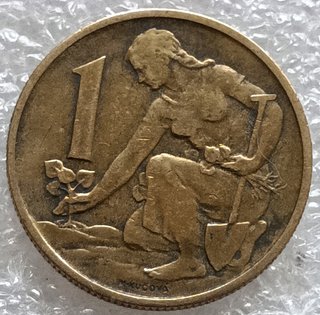 Moneda 1 Koruna 1967 Checoslovaquia