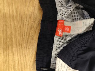 Calças desportivas Puma azul marinho e branco