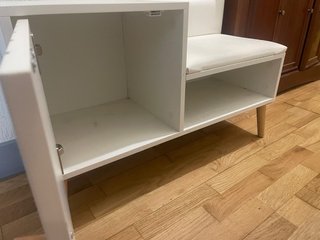 Banco Zapatero Blanco con Asiento
