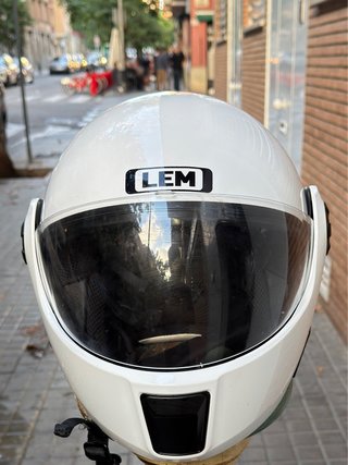 Excelente Casco Moto LEM 🇮🇹 Blanco Talla L
