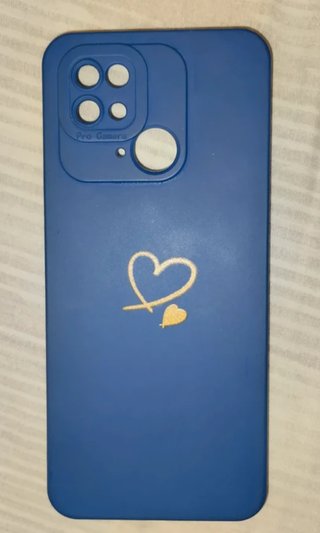 Custodia per telefono Redmi 10c blu con cuori