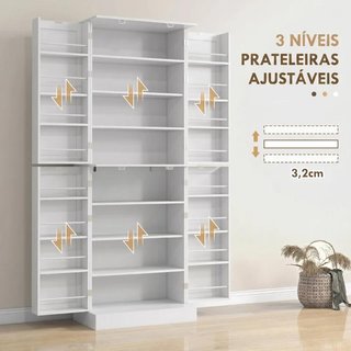 Armario Despensa Cocina 4 Puertas Estantes Blanco