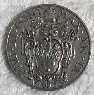 50 Centesimi 1930 Moneda vaticana de Pío XII