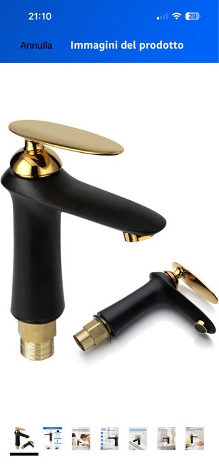 Rubinetto nero e oro nuovo