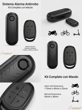 Alarma Antirrobo para Moto, Bici o Patinete