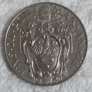 Moneda vaticana de Pío XII 50 centesimi 1932