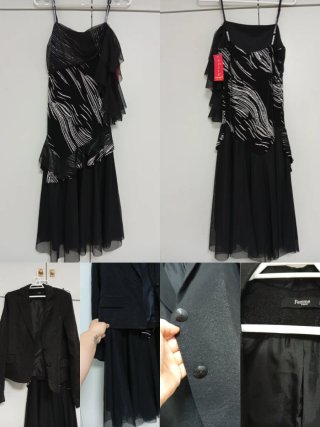 Vestido Negro Femme con Brillo y blazer a juego