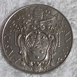 Moneta Vaticana Pio XII 1 Lire 1931