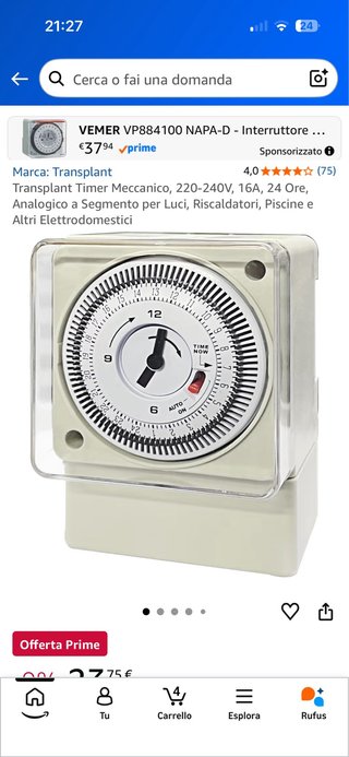 Timer Meccanico Vemer VP884100