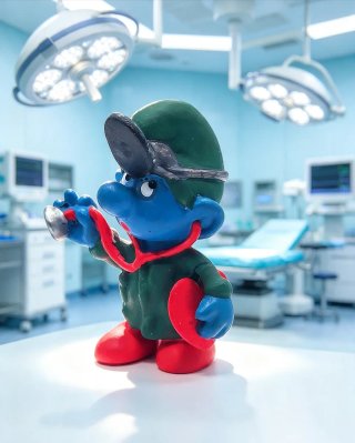 Statuetta Puffo Dottore
