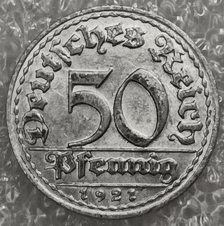 Moneda 50 Pfennig 1921 D Alemania Weimar