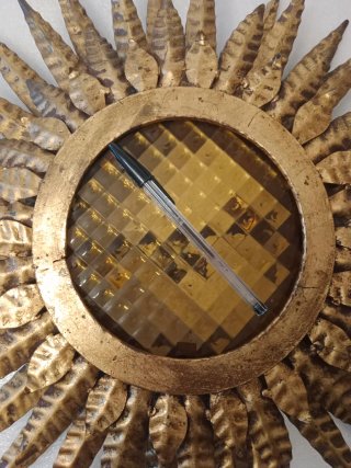 Lampara sol original dorada pan oro vintage sunbur