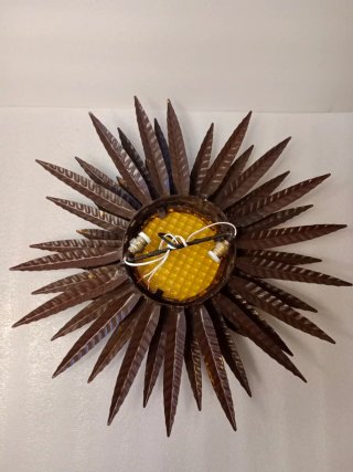 Lampara sol original dorada pan oro vintage sunbur