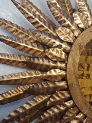 Lampara sol original dorada pan oro vintage sunbur