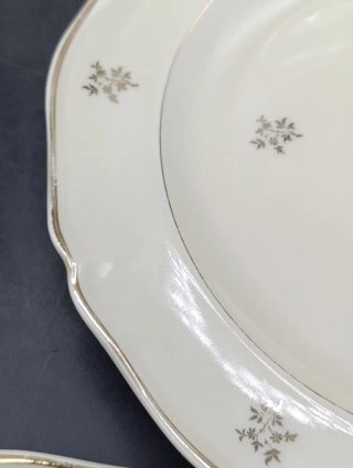 Set de platos Limoges crema y dorado