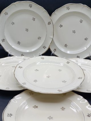 Set de platos Limoges crema y dorado