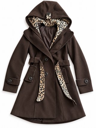 Gabardina marrón con forro de leopardo