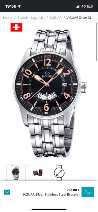 Reloj Jaguar de Acero Plateado