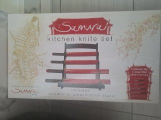 Set 4 Coltelli da Cucina Stile Katana