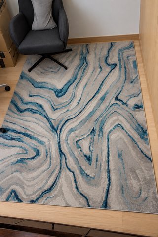 Alfombra grande moderna 160x235 azul/gris ceniza