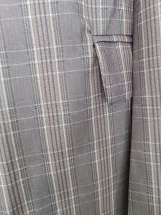 Blazer cruzado cuello mao beige/gris