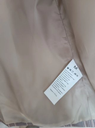 Blazer cruzado cuello mao beige/gris