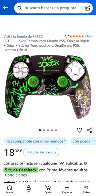 FRTEC Mando PS5 Joker Carcasa Rígida
