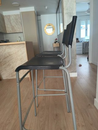 Set de 2 Taburetes de Cocina Negros