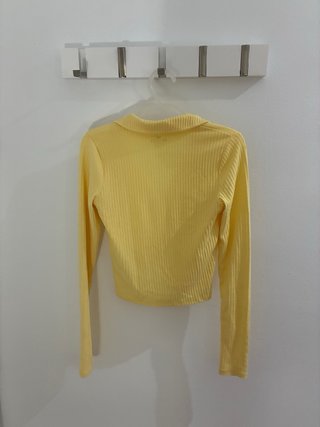 Top Estilo Polo Manga Larga Hollister Amarillo
