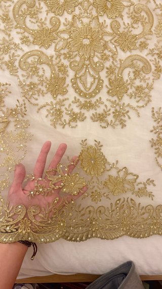 Manteletas de fallera de tul Dorado conLentejuelas