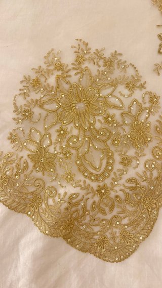 Manteletas de fallera de tul Dorado conLentejuelas