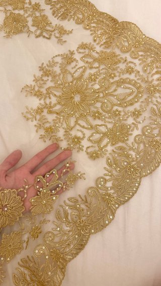 Manteletas de fallera de tul Dorado conLentejuelas