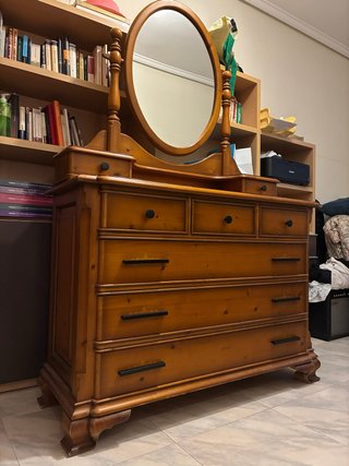 Cómoda de Madera con Espejo