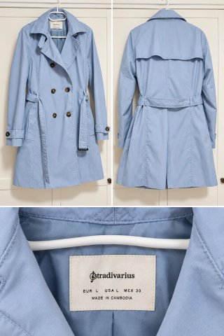 Gabardina azul Stradivarius Talla L