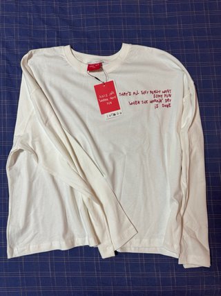 Camiseta Manga Larga Zara Blanca Talla L