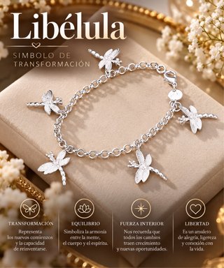 Pulsera de Plata con Libélulas