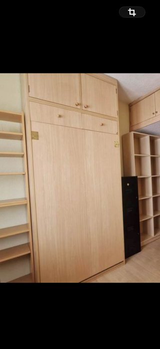Mueble Cama Abatible Vertical con Altillo y Somier