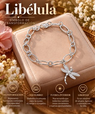 Pulsera de Plata con Colgante de Libélula