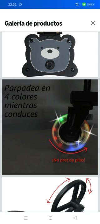 Patinete con Asiento Eichhorn con ruedas luminosas