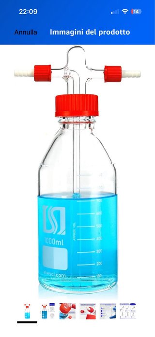 Bottiglia lavaggio gas 1000ml